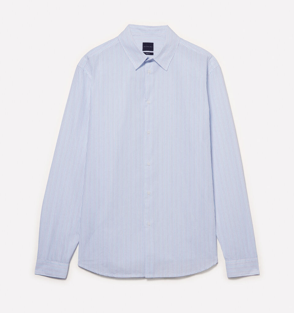 White yarn dyed shirt  - men's regular fit shirts - Light Blue | Sisley image number 5
